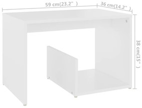 Mesa de apoio 59x36x38 cm contraplacado branco