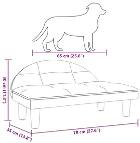 Cama para cães 70x52x30 cm veludo cinzento-escuro