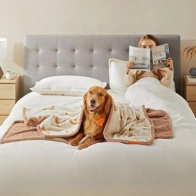 Manta para cães de grande e extragrande porte 203 x 152 cm (C x L) bege