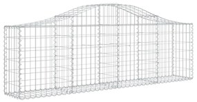 Cestos gabião arqueados 8 pcs 200x30x60/80 cm ferro galvanizado