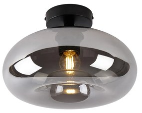 Candeeiro de teto inteligente preto com vidro fumê incl. Wifi P45 - Busa