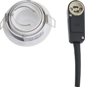 Foco embutido moderno branco giratório e inclinável IP44 - Chuck