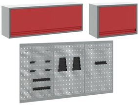 Conjunto de Armário e Painel de Ferramentas VidaXL com 5 Peças Montado