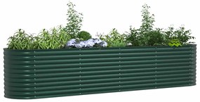 Canteiro Elevado para Jardim vidaXL Verde 400x80x81 cm Aço Galvanizado