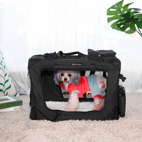 Transportadora para animais de estimação S 50 x 35 x 35 cm preto