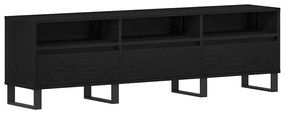 Armário para TV vidaXL Preto Carvalho 150x30x44,5 cm Madeira engenheir