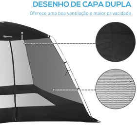 Tenda de Jardim 3x3x2m Tenda para 4-6 Pessoas com 4 Telas Mosquiteiras