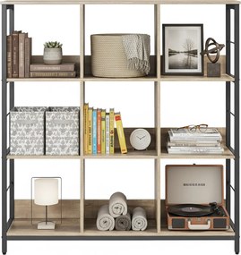 Estante para livros com 9 compartimentos 100 x 30 x 103,1 cm, castanho-preto