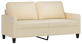2 pcs conjunto de sofás com almofadões tecido cor creme