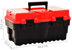 Caixa de ferramentas 462x256x242 mm plástico vermelho