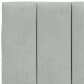 Estrutura de cama sem colchão 90x200 cm veludo cinzento-claro