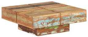Mesa de centro 80x80x28 cm madeira recuperada maciça