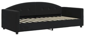 Sofá-cama com gavetão e colchões 90x200 cm veludo preto