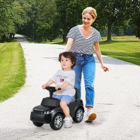 Andarilho para crianças forma de carro de 12 a 36 meses com buzina, sons e espaço para guardar Brinquedo para sentar e deslizar Preto