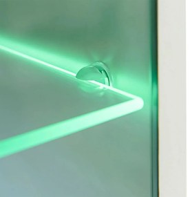 Armário TV de parede expositor com LED alto brilho, preto, 4 pcs