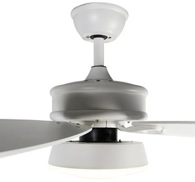 Ventilador de teto de design branco incluindo LED com controle remoto - Malaki Moderno