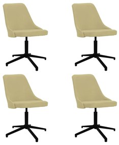 vidaXL Cadeiras de jantar giratórias 4 pcs tecido verde