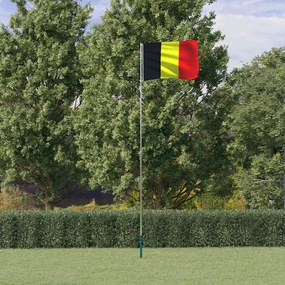 vidaXL Bandeira da Bélgica e mastro 5,5 m alumínio