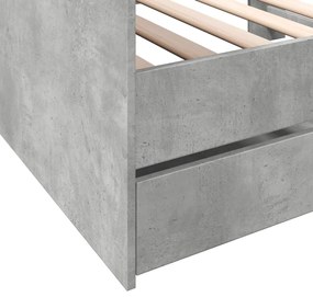Sofá-cama com gavetas sem colchão 90x190 cm cinzento cimento