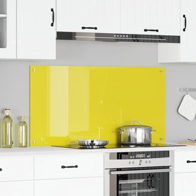 vidaXL Proteção de Cozinha Amarelo 120 x 60 x 0.6 cm vidro temperado