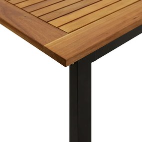 Conj. jantar p/ jardim 7 pcs madeira de acácia maciça e metal