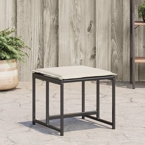 vidaXL Bancos de jardim com almofadões 4 pcs vime PE preto