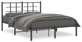 355561 vidaXL Estrutura de cama com cabeceira 140x190 cm metal preto