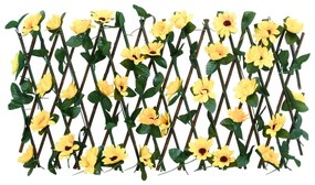  Treliça de hera artificial extensível 5 pcs 180x20 cm amarelo