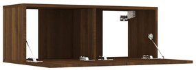 Conjunto móveis de TV 8pcs madeira processada carvalho castanho