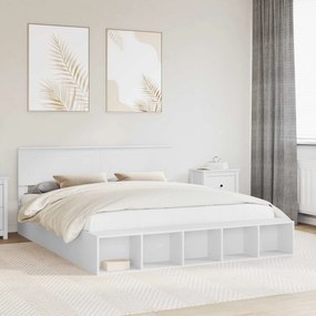 vidaXL Estrutura da Cama Manual Branco 180 x 200 cm Madeira processada