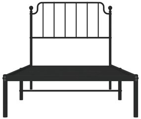 Estrutura de cama com cabeceira 90x190 cm metal preto