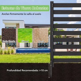 Cerca com 2 painéis em madeira de abeto, com estacas e ripas; tela de privacidade para ar condicionado; caixote do lixo 98 x 107 cm, Preto