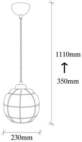 Candeeiro Chandelier Safderun – Cobre – Diâmetro 23 cm x Altura 111 cm
