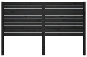 Cabeceira de cama 146x4x100 cm pinho maciço preto