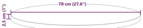 Tampo de mesa pinho maciço Ø70x2,5 cm branco