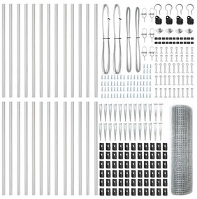 Cerca de Fio Soldado com 13 Postes de Espeto 1x50 m Aço Galvanizado