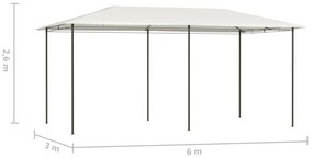 Gazebo 2,98x5,3x2,59 m 160 g/m² cor creme