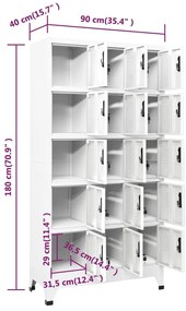 Cacifo 90x40x180 cm aço branco