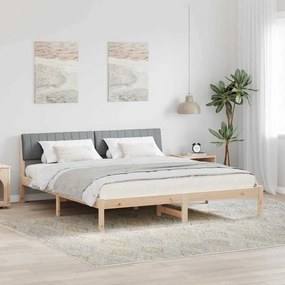 vidaXL Estrutura da cama Marrom e cinza claro 180 x 200 cm