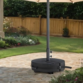 Suporte base para guarda-sol, pode ser enchido com areia 55,1 x 55,1 x 40,1 cm preto