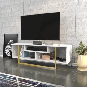 Móvel TV Asal – Dourado e Branco – 120x35,2x40,2 cm