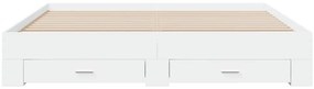Estrutura de cama c/ gavetas 200x200cm derivados madeira branco