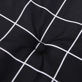 Almofadão p/ banco jardim 150x50x4cm tecido oxford xadrez preto