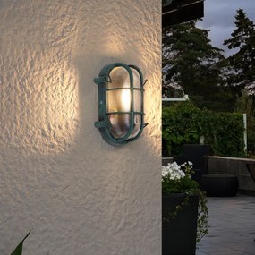 Candeeiro de Parede Exterior Verde Oval IP44 - Noutica