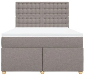 Cama com molas/colchão 140x190 cm tecido castanho-acinzentado