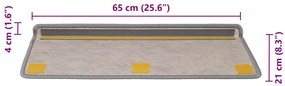 Tapetes escada adesivos aspeto sisal 30 pcs 65x21x4cm platina