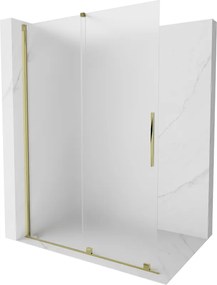 Mexen Velar parede de duche deslizante Walk-in 130 x 200 cm, fosco 8 mm, dourado - 871-130-000-33-50