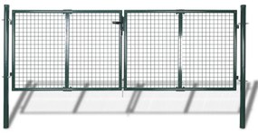 vidaXL Portão de cerca 306x175 cm aço verde