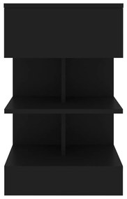 Mesa de cabeceira 40x35x65 cm derivados de madeira preto