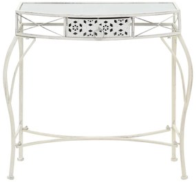 Mesa de apoio estilo francês 82x39x76 cm metal branco